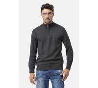 Strickpullover CIPO & BAXX "CP290", Herren, Gr. XL, grau (anthrazit), 50% Baumwolle, 50% Polyester, unifarben, regular fit, ohne Ausschnitt, Rippstrickbündchen, Pullover Strickpullover, aus reiner Bau