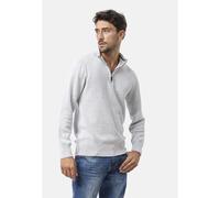 Strickpullover CIPO & BAXX "CP290", Herren, Gr. XL, grau (lightgrau), 50% Baumwolle, 50% Polyester, unifarben, regular fit, ohne Ausschnitt, Rippstrickbündchen, Pullover Strickpullover, aus reiner Bau