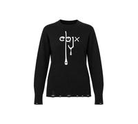 Strickpullover CIPO & BAXX "WP255", Damen, Gr. M, schwarz, Casual, regular fit, Rundhals, Pullover Strickpullover, mit Frontprint (21142843-M) schwarz