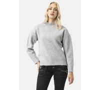 Strickpullover CIPO & BAXX "WP262", Damen, Gr. S, lightgrau, 50% Baumwolle, 50% Polyacryl, unifarben, regular fit, ohne Ausschnitt, ohne Bündchen, Pullover Strickpullover, hochwertiger Strick (2137963