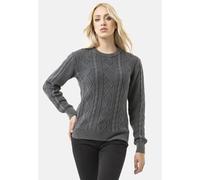 Strickpullover CIPO & BAXX "WP267", Damen, Gr. M, anthrazit, 100% Baumwolle, unifarben, regular fit, Rundhals, Rippstrickbündchen, Pullover Strickpullover, mit Zopfmuster (55253622-M) anthrazit