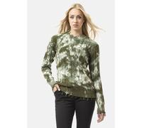 Strickpullover CIPO & BAXX "WP268", Damen, Gr. S, grün, 100% Baumwolle, gemustert, regular fit, Rundhals, Rippbündchen, Pullover Strickpullover, Tie-Dye Optik (11134722-S) grün