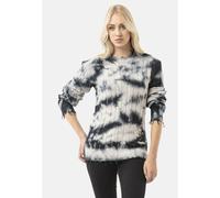 Strickpullover CIPO & BAXX "WP268", Damen, Gr. S, schwarz-weiß (anthrazit), 100% Baumwolle, gemustert, regular fit, Rundhals, Rippbündchen, Pullover Strickpullover, Tie-Dye Optik (96690813-S) anthrazi