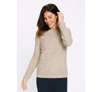 Strickpullover CLASSIC BASICS "Ajour-Pullover", Damen, Gr. 38, beige (sand, ecru, meliert), 100% Polyacryl, meliert, Pullover Strickpullover (63852349-38) sand, ecru, meliert
