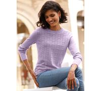 Strickpullover CLASSIC BASICS "Ajour-Pullover", Damen, Gr. 40, lila (flieder), 100% Polyacryl, unifarben, Pullover Strickpullover (73321052-40) flieder