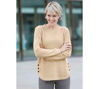 Strickpullover CLASSIC BASICS "Langarm-Pullover", Damen, Gr. 38, beige (elfenbein), 100% Polyacryl, unifarben, Pullover Strickpullover (42495313-38) elfenbein