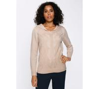 Strickpullover CLASSIC BASICS "Langarm-Pullover", Damen, Gr. 38, beige (elfenbein), 100% Polyacryl, unifarben, Pullover Strickpullover (72000315-38) elfenbein