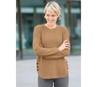 Strickpullover CLASSIC BASICS "Langarm-Pullover", Damen, Gr. 38, braun (camel), 100% Polyacryl, unifarben, Pullover Strickpullover (33931004-38) camel