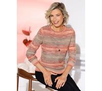 Strickpullover CLASSIC BASICS "Pullover", Damen, Gr. 54, bunt (camel, apricot, geringelt), 100% Polyacryl, bedruckt, gemustert, gestreift, mehrfarbig, Pullover Strickpullover (91921323-54) camel, apri