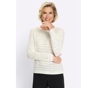Strickpullover CLASSIC BASICS "Rundhals-Pullover", Damen, Gr. 56, weiß (ecru), 100% Polyacryl, unifarben, Pullover Strickpullover (79016813-56) ecru