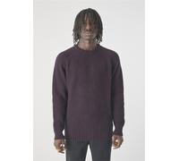 Strickpullover CLEPTOMANICX "Big Ben", Herren, Gr. M, rot (weinrot), 80% Wolle, 20% Polyamid, unifarben, normal, Rundhals, Pullover Strickpullover, im trendigen Ripp-Strick-Design (20086468-M) weinrot