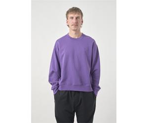 Strickpullover CLEPTOMANICX "Boxy Crewneck Ligull Boxy Crop", Herren, Gr. XL, lila (purpurviolett), 100% Baumwolle, bestickt, kurz, Rundhals, Pullover Strickpullover, mit lockerem Schnitt (61824469-XL