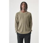 Strickpullover CLEPTOMANICX "Boxy Crewneck Thermal", Herren, Gr. L, grün (olivgrün), 100% Baumwolle, unifarben, normal, Rundhals, Pullover Strickpullover, im lockeren Schnitt (37035155-L) olivgrün