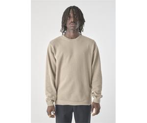 Strickpullover CLEPTOMANICX "Crewneck Grower", Herren, Gr. L, beige (hellgrau), 100% Baumwolle, unifarben, normal, Rundhals, Pullover Strickpullover, im lockeren Schnitt (38285459-L) hellgrau