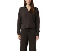 Strickpullover COMMA, Damen, Gr. 34, schwarz chocolate, Strick, Obermaterial: 80% Viskose, 20% Polyamid, unifarben, regular fit normal, V-Ausschnitt, Pullover Strickpullover, mit V-Ausschnitt und Polo