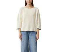 Comma Damen Strickpullover U-Boot-Ausschnitt 100% Baumwolle Kontrastdetails Beige Gr. 36