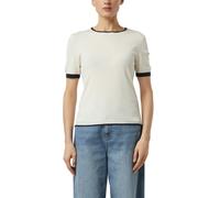 Comma Strickpullover Feinstrick mit Kontrastdetails Damen Gr. 36 Ecru - 85% Viskose/15% Polyester