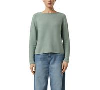Strickpullover COMMA, Damen, Gr. 44, grün (khaki), Strick, Obermaterial: 60% Baumwolle, 40% Polyester, unifarben, normal hüftbedeckend, Rundhals, Pullover Strickpullover, mit feinem Struktur-Muster (9