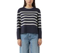 comma Strickpullover mit gerippten Abschlüssen in Marine, Größe 46
