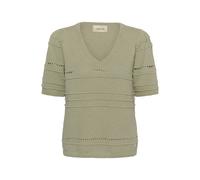 Strickpullover CREAM "Strickpullover CRPoppi", Damen, Gr. S, grün (desert sage), Obermaterial: 70% Baumwolle CO. 30% Polyester PES., Pullover Strickpullover (97801424-S) desert sage