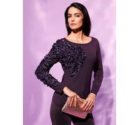 Strickpullover CREATION L "Lyocell-Viskose-Pullover", Damen, Gr. 36, lila (aubergine), 42% Viskose, 30% Lyocell, 28% Polyester, unifarben, Pullover Strickpullover (35314411-36) aubergine