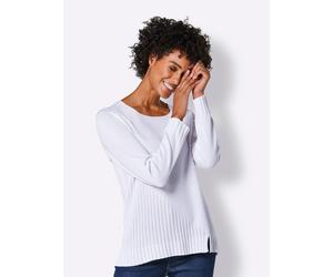 Strickpullover CREATION L PREMIUM "Lyocell-Baumwoll-Pullover", Damen, Gr. 36, weiß, 70% Lyocell, 30% Baumwolle, unifarben, Pullover Strickpullover (44761309-36) weiß
