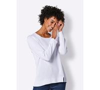 Strickpullover CREATION L PREMIUM "Lyocell-Baumwoll-Pullover", Damen, Gr. 42, weiß, 70% Lyocell, 30% Baumwolle, unifarben, Pullover Strickpullover (44761309-42) weiß