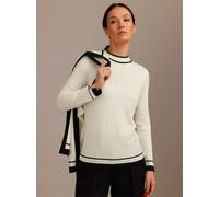 Strickpullover CREATION L PREMIUM "Merino-Strick-Twinset", Damen, Gr. 50, ecru, schwarz, 85% Wolle, 15% Polyamid, unifarben, Pullover Strickpullover (41375232-50) ecru, schwarz