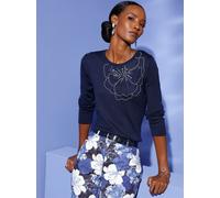 Strickpullover CREATION L "Pullover", Damen, Gr. 38, blau (marine), 70% Viskose, 30% Polyamid, unifarben, Pullover Strickpullover (87891240-38) marine