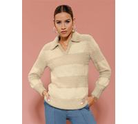 Strickpullover CREATION L "Pullover", Damen, Gr. 40, sand, 45% Polyamid, 30% Polyester, 20% Polyacryl, 5% Viskose, unifarben, Pullover Strickpullover (84829830-40) sand