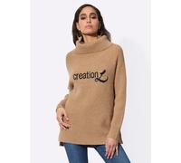 Strickpullover CREATION L "Pullover", Damen, Gr. 48, braun (camel, ecru, meliert), 42% Polyacryl, 36% Polyester, 22% Polyamid, meliert, Pullover Strickpullover (97772508-48) camel, ecru, meliert