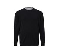 s.Oliver Herren Pullover Baumwolle mit Logo-Stickerei Rundhals Schwarz 5XL