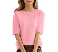 Strickpullover Damen Oversize Wolle, Oberteile Damen Elegant Kurzarm