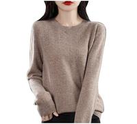 Strickpullover Damen Slim Fit Pullover Dünn Herbst Sweater Kuscheliger Langarmshirt Frauen Elegant Sweater Baumwoll Sweatshirt Tunika Oberteil Langarm Winterpullover Weicher Pulli Loungewear Unterhemd