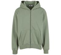 Strickpullover DEF "DEF Herren DEF Zip Hoody", Herren, Gr. L, grün washed, 80% Baumwolle, 20% Polyester, unifarben, normal, ohne Ausschnitt, Pullover Strickpullover (53936630-L)