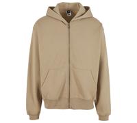Strickpullover DEF "DEF Herren DEF Zip Hoody", Herren, Gr. M, beige (dust), 80% Baumwolle, 20% Polyester, unifarben, normal, ohne Ausschnitt, Pullover Strickpullover (61041644-M) dust