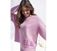 Strickpullover ELBSAND, Damen, Gr. 40/42, rosa (rose), Obermaterial: 50% Viskose, 28% Polyester, 22% Nylon, meliert, unifarben, lässig geschnitten hüftlang, Rundhals, Rippbündchen, Pullover Strickpull