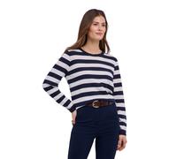 Strickpullover FALKE "Cotton Knit", Damen, Gr. S, schwarz-weiß (dunkelblau (6439)), Pullover Strickpullover (36553961-S) dunkelblau (6439)