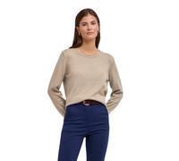 Strickpullover FALKE "Cotton Knit", Damen, Gr. XS, beige (zement (4077)), Pullover Strickpullover (99559112-XS) zement (4077)