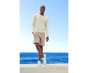 Strickpullover FALKE "Cotton Knit", Herren, Gr. L, beige (wintergrün (7403)), Pullover Strickpullover (30569207-L) wintergrün (7403)