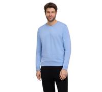 Strickpullover FALKE "Cotton Knit", Herren, Gr. L, blau (bleue (6543)), Pullover Strickpullover (94669851-L) bleue (6543)