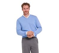 Strickpullover FALKE "Cotton Knit", Herren, Gr. XXL, blau (bleue (6543)), Pullover Strickpullover (85799463-XXL) bleue (6543)