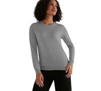 Strickpullover FALKE "FALKE Pullover", Damen, Gr. M, grau (light grau (3400)), Pullover Strickpullover (71328622-M) light grau (3400)