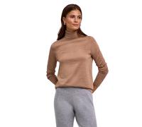 Strickpullover FALKE "Pure Merino Wool", Damen, Gr. L, braun (camel (5038)), Pullover Strickpullover (53596255-L) camel (5038)