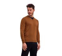 Strickpullover FALKE "Pure Merino Wool", Herren, Gr. L, blau (braun (5100)), Pullover Strickpullover (56372717-L) braun (5100)