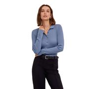 Strickpullover FALKE "Ultrafine Merino", Damen, Gr. XS, blau (blau steel (6958)), Pullover Strickpullover (21667824-XS) blau steel (6958)
