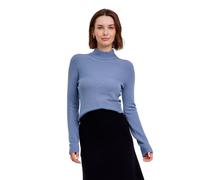 Strickpullover FALKE "Ultrafine Merino Wool", Damen, Gr. S, blau steel (6958), Pullover Strickpullover (26944102-S) blau steel (6958)