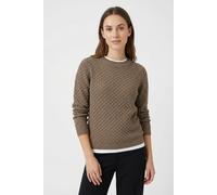 Strickpullover FREEQUENT "FQDODO", Damen, Gr. M, beige (desert taupe), Strick, Obermaterial: 100% Baumwolle, unifarben, bequem hüftbedeckend, Rundhals, Bündchen, Pullover Strickpullover, mit feinster