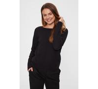 Strickpullover FREEQUENT "FQDODO-PU-DOTTIE", Damen, Gr. M, schwarz, Feinstrick, Obermaterial: 100% Baumwolle, unifarben, bequem hüftbedeckend, Rundhals, Bündchen, Pullover Strickpullover, mit Strick-K