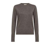 Strickpullover FREEQUENT "FQKATIE-PULLOVER", Damen, Gr. S, braun (morel melange), Strick, Obermaterial: 82% Viskose, 16% Polyamid, 2% Elasthan, unifarben, bequem hüftbedeckend, Rundhals, Bündchen, Pul